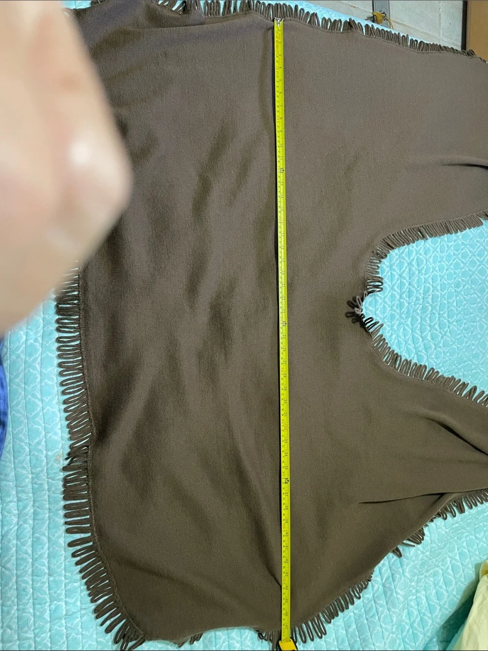 Brown fringe shawl